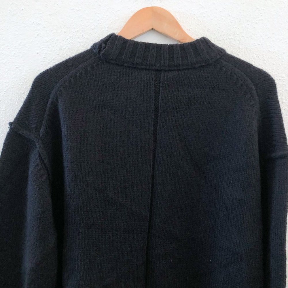 NWT GREY By JASON WU Fritz Oversized Black Crew Neck Sweater Small Size - Picture 4 of 12